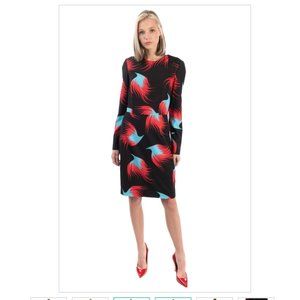 €725 MARCOBOLOGNA Sheath Dress Size IT 44 / L Flame Pattern Made in Italy